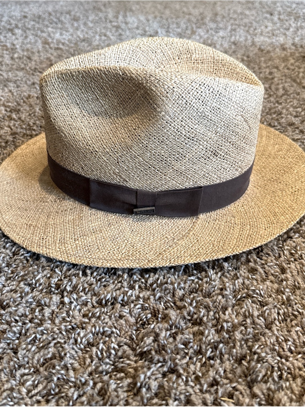 Natural Straw Fedora Hat with Brown Band - Women's Summer Hat